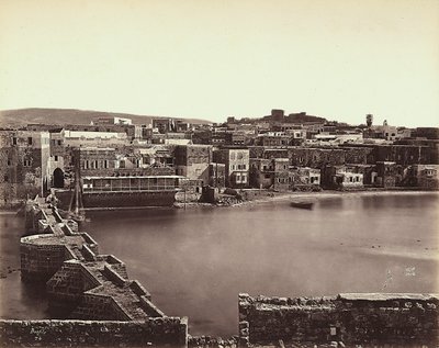 Panoramisch uitzicht op een stad in Israël door Félix Bonfils