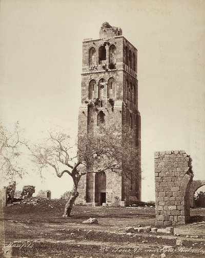 Uitzicht op de Toren van de Veertig Martelaren, in Israël door Félix Bonfils