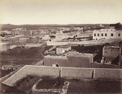 Uitzicht op de stad Haifa, Israël door Félix Bonfils