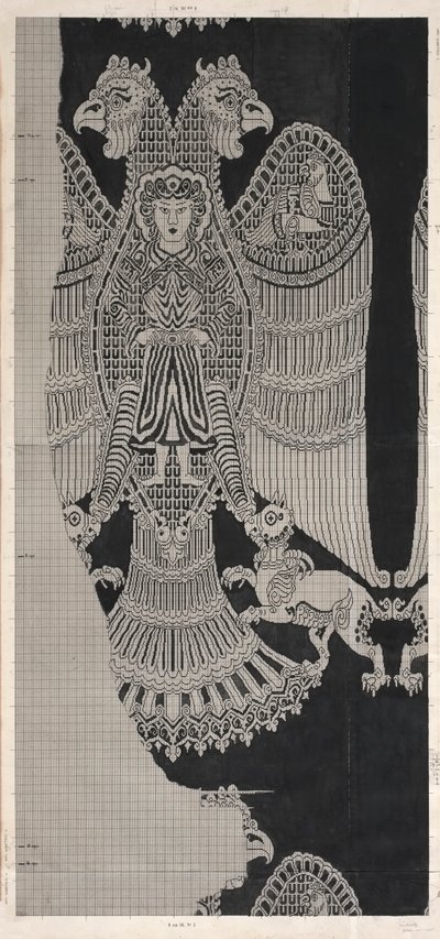 Schematische Tekening van Buyid Zijde (1962.264) door Félix Guichert