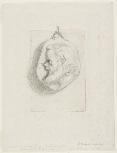 Profielportret van Charles Meryon door Félix Henri Bracquemond
