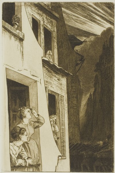 De Eclips door Félix Henri Bracquemond