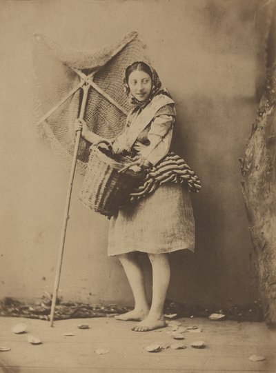 Een Garnalenvissermeisje door Félix Jacques Antoine Moulin