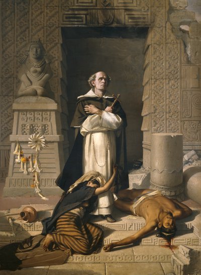 Broeder Bartolome de Las Casas, verdediger van de Indianen door Félix Parra