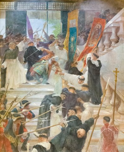 De moord op gouverneur Bustamante door Félix Resurreccion Hidalgo y Padilla