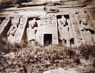 Abou-Sembil, Petit Speos, centrale deel van de gevel, ca. 1853-54 door Félix Teynard