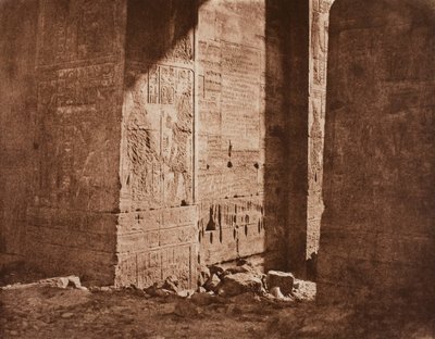 Eerste pyloon - Franse inscriptie gegraveerd op de oostelijke kant bij punt H, eiland Fila, 1851 door Félix Teynard