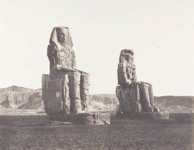 Gournah Thebe, Kolossen, Die van Rechts, genaamd Memnon, 1851-52, gedrukt 1853-54 door Félix Teynard