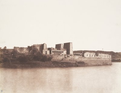 Ile de Fileh Philæ, Vu Générale Prise du Nord-Ouest au Point A, 1851-52 door Félix Teynard