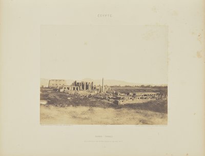Karnak (Thebe). Algemeen zicht op de ruïnes vanuit het zuidoosten, in T door Félix Teynard