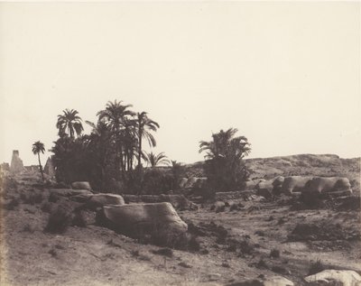 Karnak Thebe, Avenue de Sphinx - Vue Générale Prise du Point G door Félix Teynard