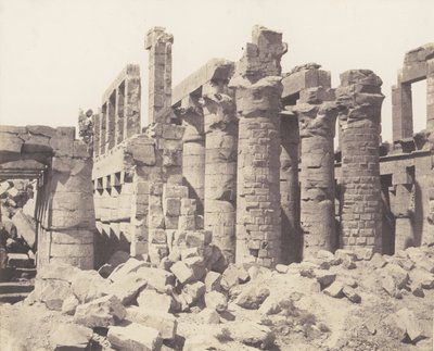 Karnak Thebe, Paleis - Hypostyle Zaal - Algemeen uitzicht vanaf punt Q door Félix Teynard