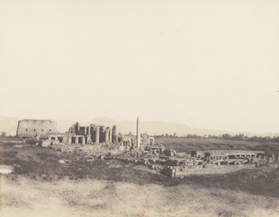 Karnak Thebe, algemeen uitzicht op de ruïnes vanuit het zuidoosten door Félix Teynard