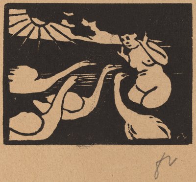 Bader met Zwanen door Félix Vallotton