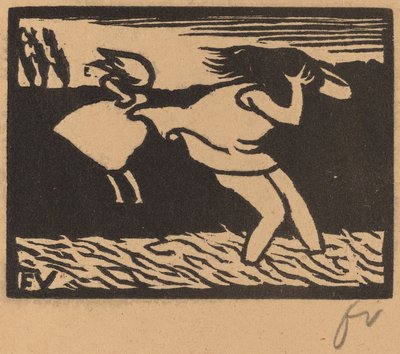 Badhuisgangers verrast door de storm, 1893 door Félix Vallotton