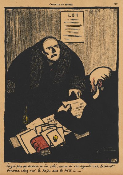 Misdrijven en Straffen II, 759: De vraag is niet of... door Félix Vallotton