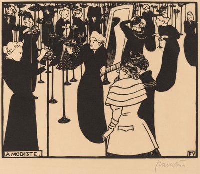 De Hoedenmaakster (La Modiste) door Félix Vallotton