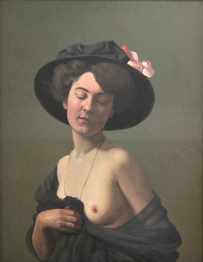 Jonge Vrouw met een Zwarte Hoed door Félix Vallotton