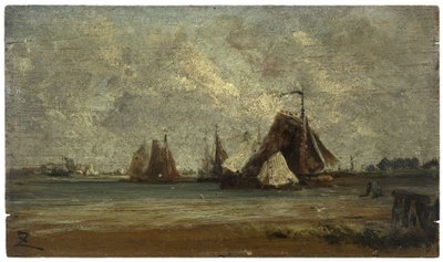 Visserssloepen, ca. 1852 door Félix Ziem
