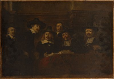 De syndici van de drapiers, kopie naar Rembrandt, circa 1853 door Félix Ziem
