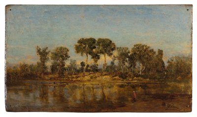 De Rhône tussen Arles en Avignon, tussen 1860 en 1865 door Félix Ziem