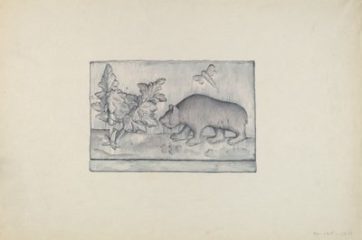 Reliëfpaneel van Beer door Flora Merchant