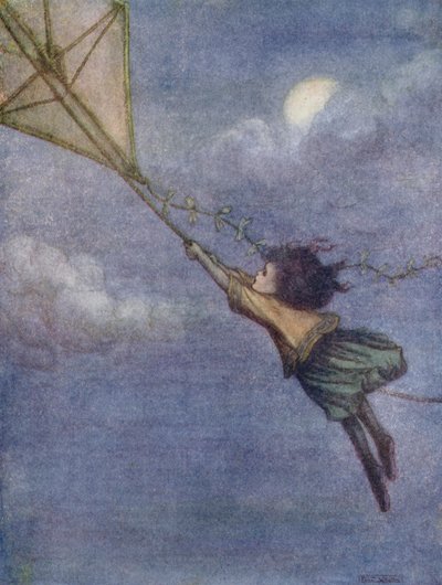 Vlieger waaraan Peter Wendy vastbond door Flora White