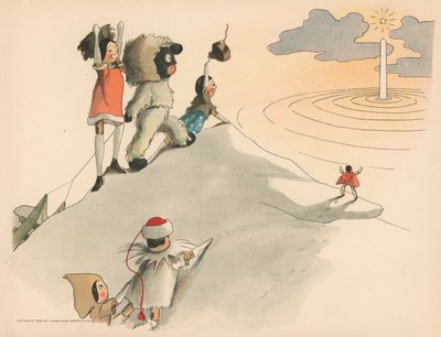 Illustratie voor De Golliwoggs Poolavonturen door Florence K. Upton
