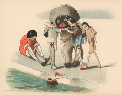 Illustratie voor De Golliwoggs Poolavonturen door Florence K. Upton