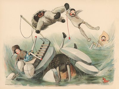Illustratie voor De Golliwoggs Poolavonturen door Florence K. Upton