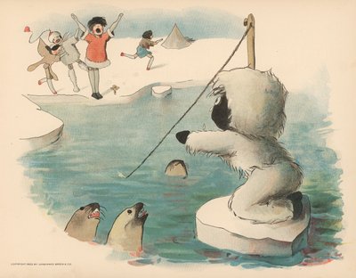 Illustratie voor De Golliwoggs Poolavonturen door Florence K. Upton