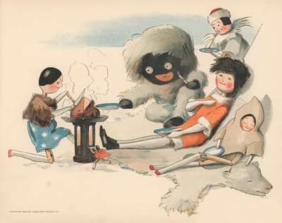 Illustratie voor De Golliwoggs Poolavonturen door Florence K. Upton