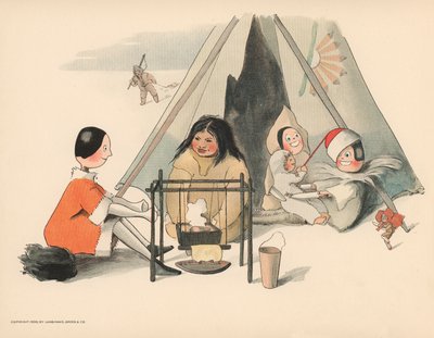Illustratie voor De Golliwoggs Poolavonturen door Florence K. Upton