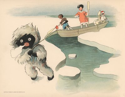 Illustratie voor De Golliwoggs Poolavonturen door Florence K. Upton
