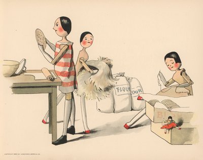 Illustratie voor De Golliwoggs Poolavonturen door Florence K. Upton