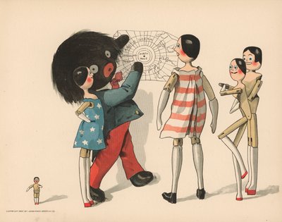 Illustratie voor De Golliwoggs Poolavonturen door Florence K. Upton