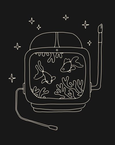 Astronautenhelm in water door Florent Bodart