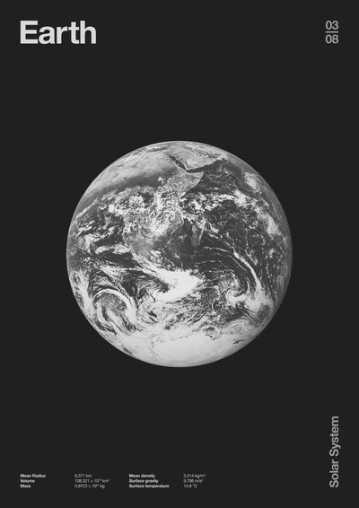 Aarde: Minimal Planeten Data door Florent Bodart
