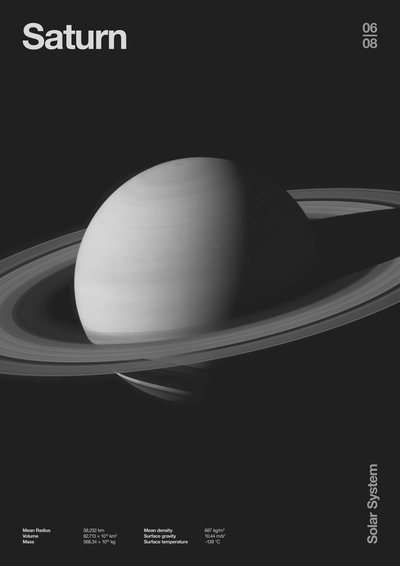 Saturnus: Minimal Planeten Data door Florent Bodart
