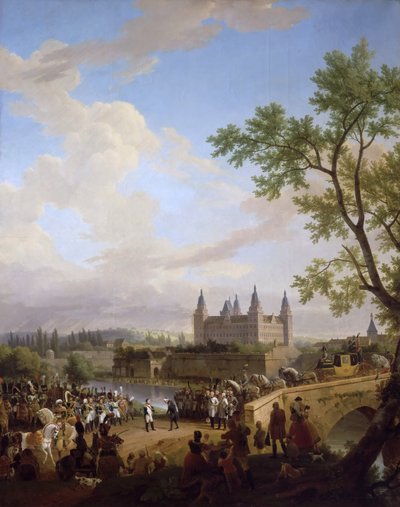 Ontmoeting tussen Napoleon en Baron Karl von Dalberg in Aschaffenburg, 2 oktober, 1806 door Florent Fidèle Constant Bourgeois du Castelet