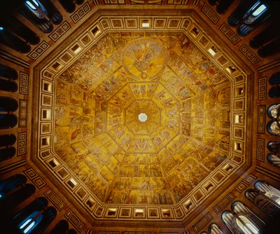Koepelvormig plafond van de doopkapel van St. Johannes, Florence door Florentine School