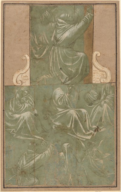 Studies van Sint Franciscus Knielend en Andere Figuren door Florentine School