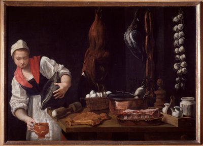 Jonge vrouw in een keuken door Florentine School