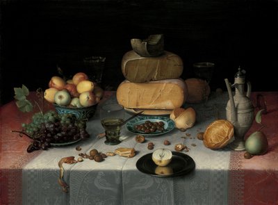 Stilleven met kaas door Floris Claesz van Dijck