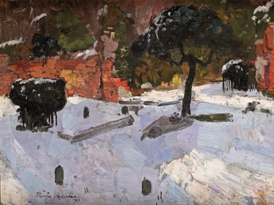 Kerkhof te Warmond, 1907 door Floris Verster