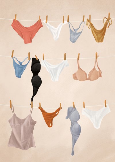 Lingerie aan de waslijn door Flow Line