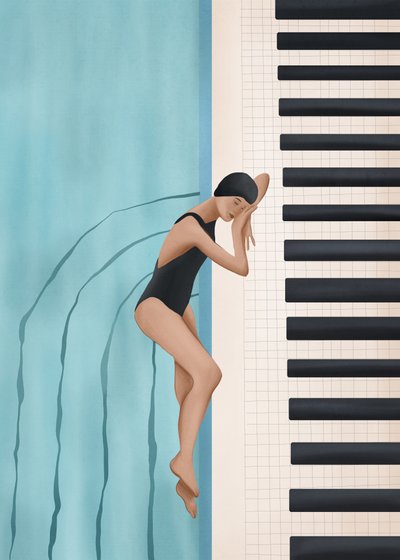 De pianodroom van een zwemmer door Flow Line