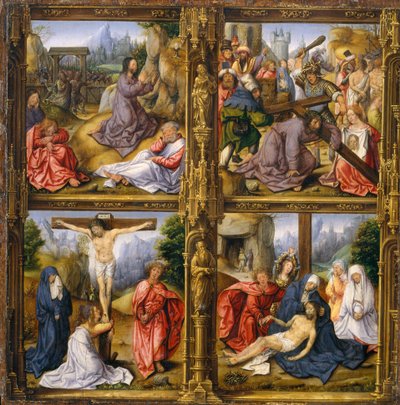 Vier scènes uit de Passie door Follower of Bernard van Orley