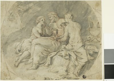 Lot en zijn dochters door Follower of Charles Le Brun