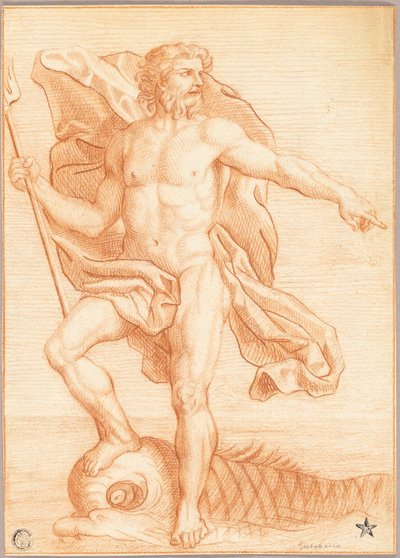 Neptunus door Follower of Charles Le Brun
